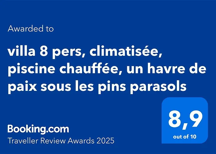 Villa 8 Pers, Climatisee, Piscine Chauffee, Un Havre De Paix Sous Les Pins Parasols
